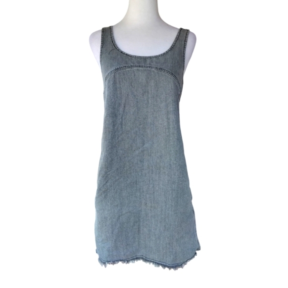 Natural Life Gray Denim JJ Jumper Pockets Adjustable Straps Size XS - Picture 9 of 9